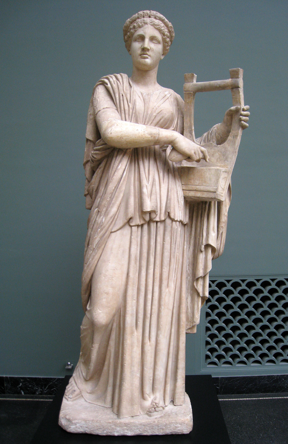 Roman statue of Erato (2nd century AD), playing the kithara or lyre.
