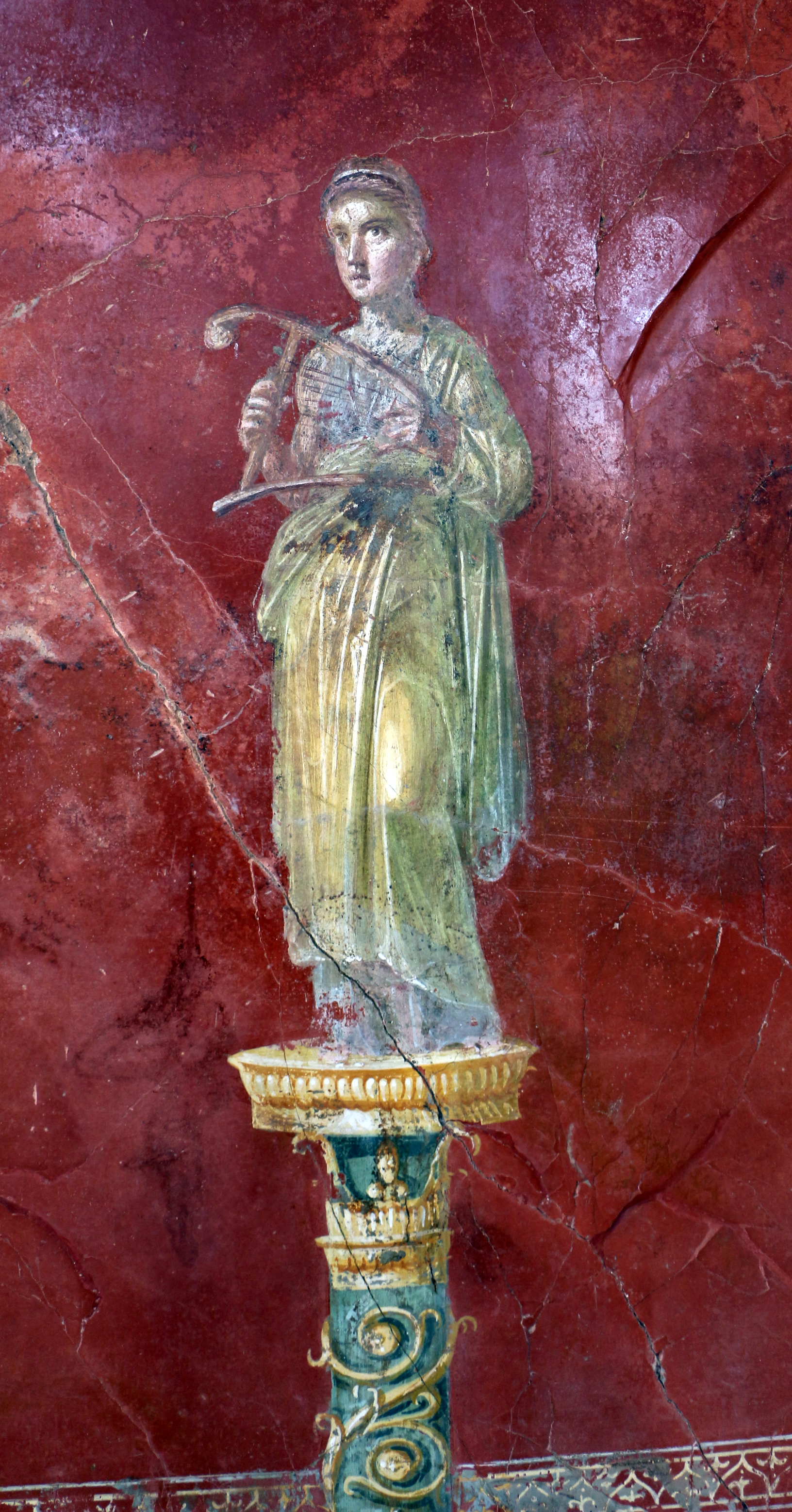Terpsichore on an antique fresco from Pompeii