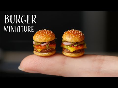 How to make Polymer clay Burger Miniatures. Polymer clay Tutorial