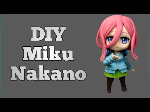 How to make Miku Nakano chibi clay figure
