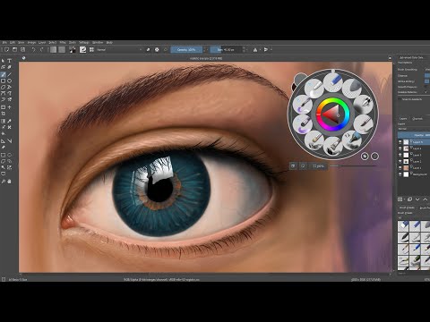 Digital Painting / How to Paint Realistic Eye Using Krita and Huion Pen Tablet