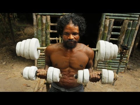 Caveman Created Ancient Gym Workout Tools By Primitive Skills