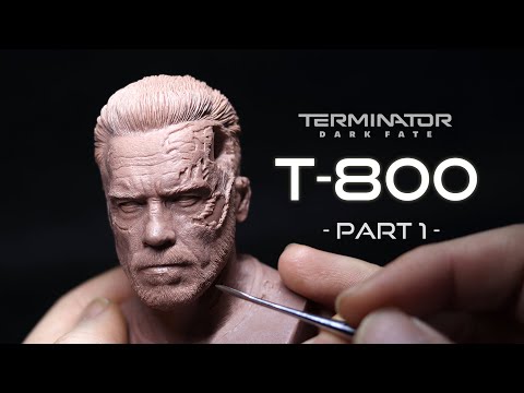 'T-800' Sculpture Timelapse = Terminator Dark Fate = ( Part 1 )