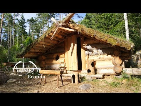 Off Grid Log Cabin Built by One Man: Making a Bear Escape Door?