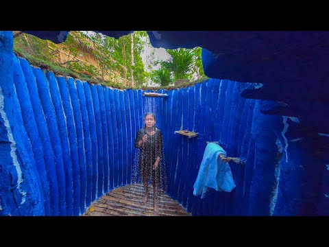 Girl Living Off The Grid, Build Luxury Underground Off Grid Shower Room