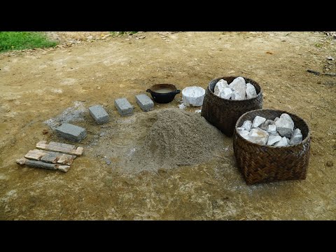 PRIMITIVE SKILLS: How To Make Roman Concrete (ancient concrete)