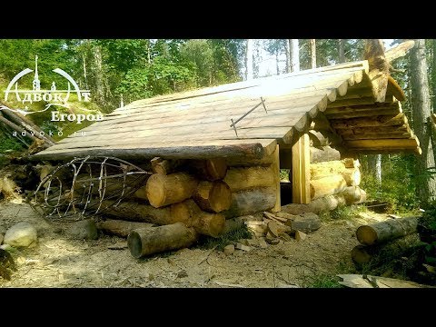 Off Grid Log Cabin Built by One Man: Laying Extra-Thick Logs Solo
