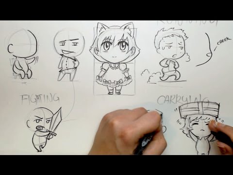 Draw Chibi Poses, Four different ways
