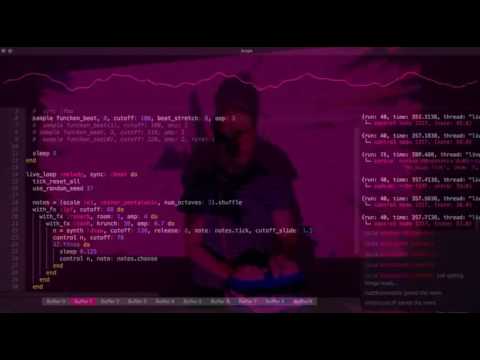 Sam Aaron live coding an ambient electro set w/ Sonic Pi