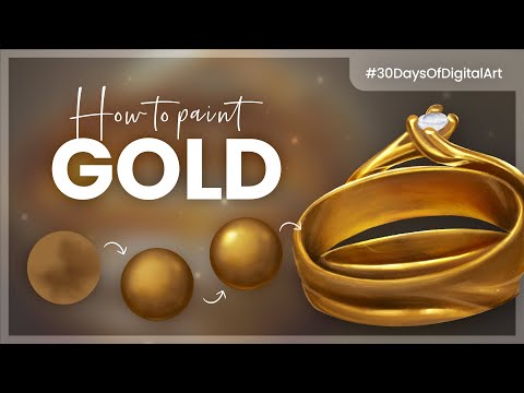 How To Paint Gold • 30 Days Of Digital Art Challenge • Tutorial & Course