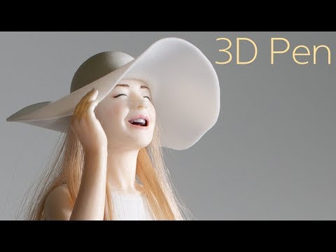 [3D pen] Making a woman in white dress.