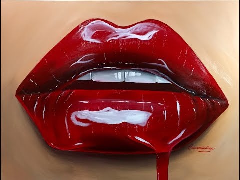 Painting Realistic Cherry Red Lips