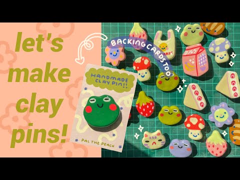 how i make my clay pins!✹(and backing card tutorial)
