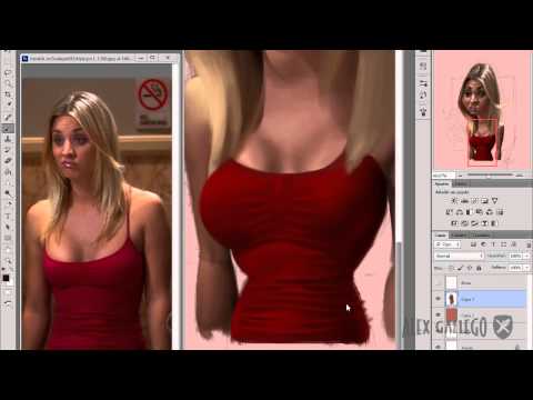 Alex Gallego's painting process: Penny (Kaley Cuoco) from Big Bang Theory