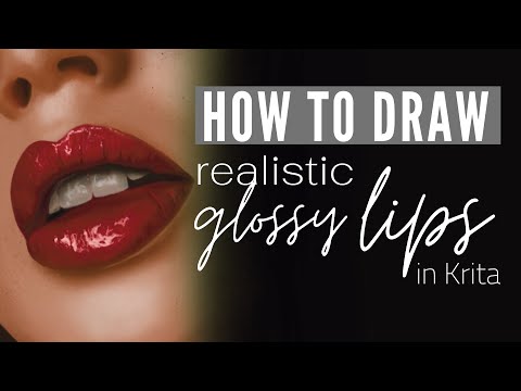 How To Draw Realistic Glossy Lips in Krita - Useing Only One Brush