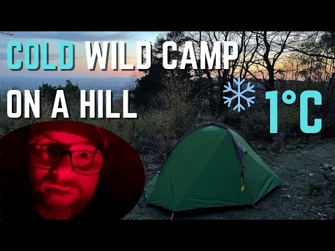 COLD WILD CAMP ON A HILL | AM I ALONE?? | Wild Country Helm Compact 1 | 4K