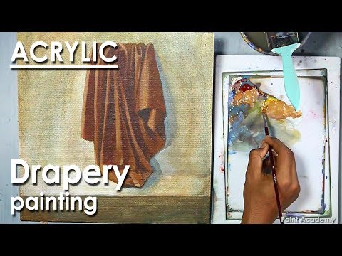 How to Paint Folds in Fabric in Acrylic (Drapery Painting)