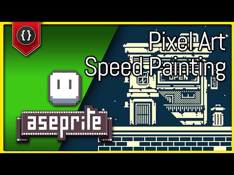 1-Bit Pixel Art Hotel [Aseprite Speed Painting]