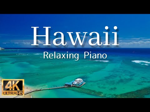 Hawaii relaxing piano music with 4k aerial drone footages 3 hours