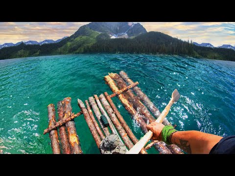 Primitive Raft Build for Survival Fishing in Remote Wilderness