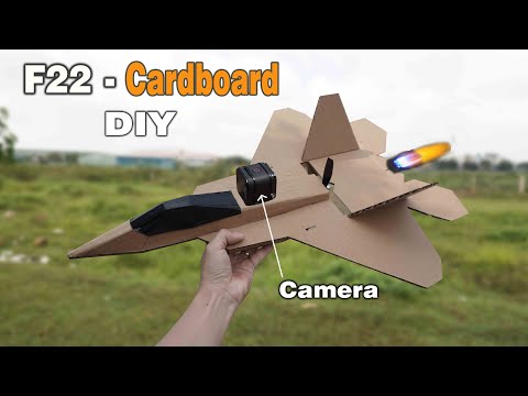 Cardboard RC Airplane DIY - F22 Raptor l S-DiY