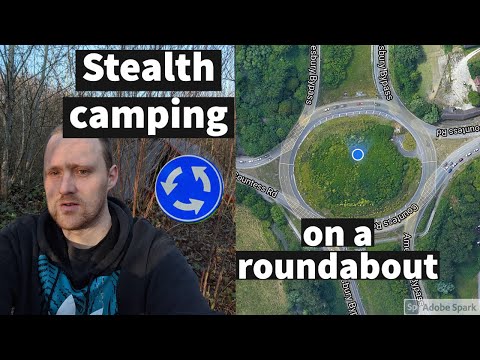 Stealth camping-on a roundabout-uk-wild camping