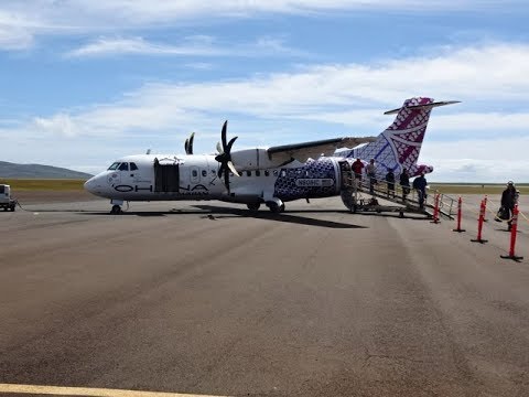 Hawaiian Airlines ATR42. Honolulu to Lanai Island, Hawaii, USA
