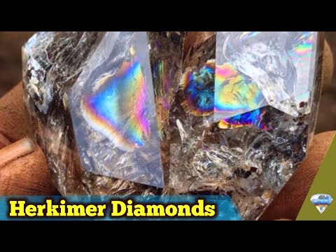 Digging Rainbow Herkimer Diamond Quartz Crystals (Paradise Falls, New York)