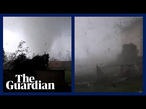 Man captures moment tornado hits his house in Czech Republic