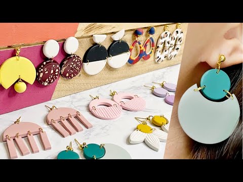 10 Polymer Clay Earrings Using Circle Cutter
