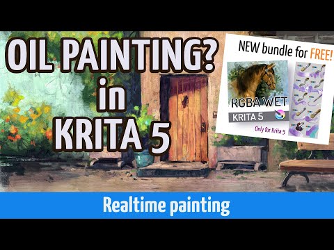 Oil painting with NEW RGBA-wet impasto brushes in KRITA 5
