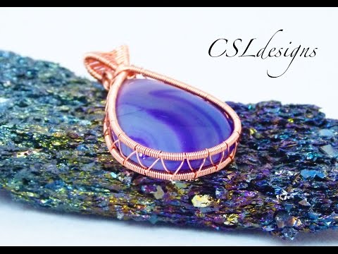 Open bezel wire wrapped cabochon