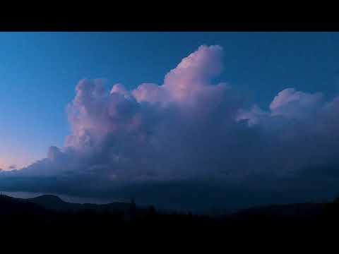 Late September Evening Color Display of Convecting Cumulus Clouds Time Lapse