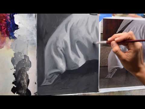 Painting folds in fabric - drapery