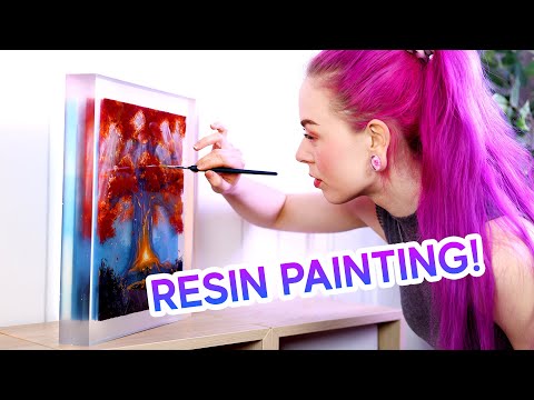 Painting my First Layered Resin Painting (it's 3D!)