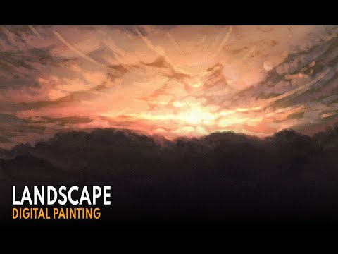 Evening Sky | Landscape Digital Painting Process | Timelapse