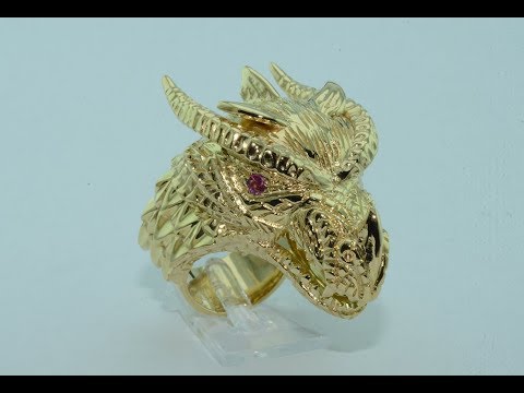 Dragon handmade 18KT gold ring