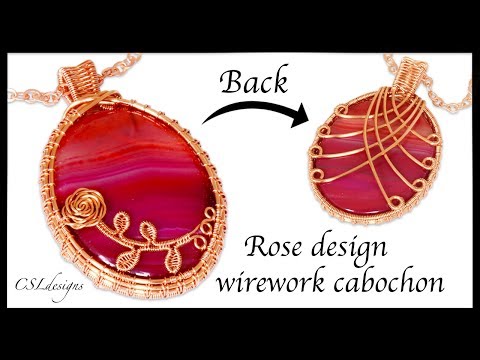 Rose design wirework cabochon