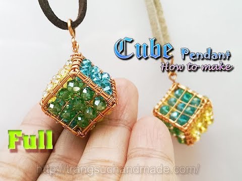 How to make cube pendant from copper wire and small stone