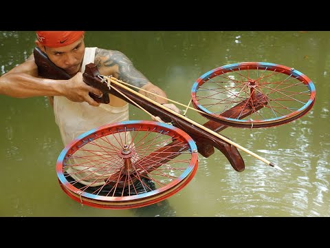 Double Wheels Wooden Crossbowfishing