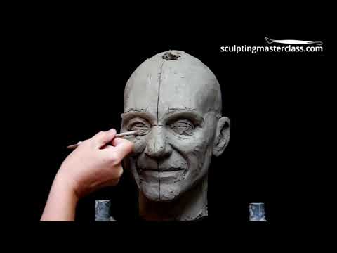 Timelapse - Sculpting a Likeness of Patrick Stewart - Water Based Clay - Amelia Rowcroft