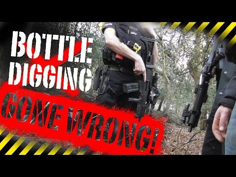 Bottle digging goes wrong! ARMED POLICE...