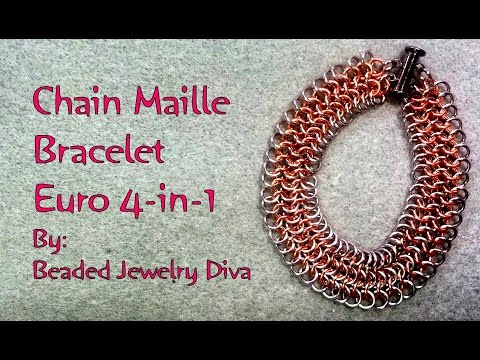 Chain Maille Bracelet Tutorial - How to do European 4-in-1 Weave