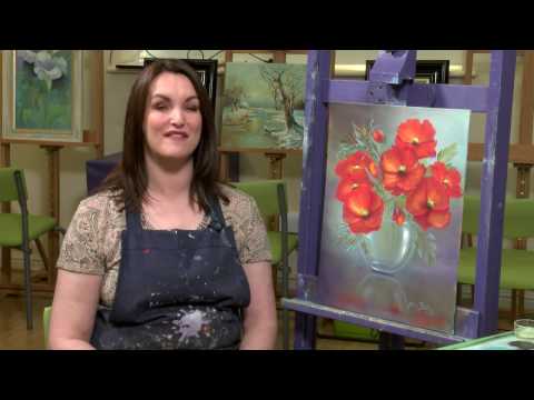 Poppies in Glass floral oil Painting tutorial - PREVIEW MazArt Academy