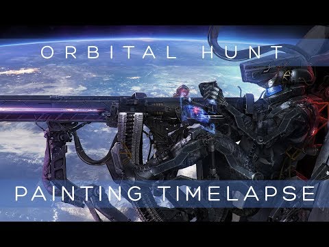 Orbital Hunt - Painting + Photo Manip timelapse